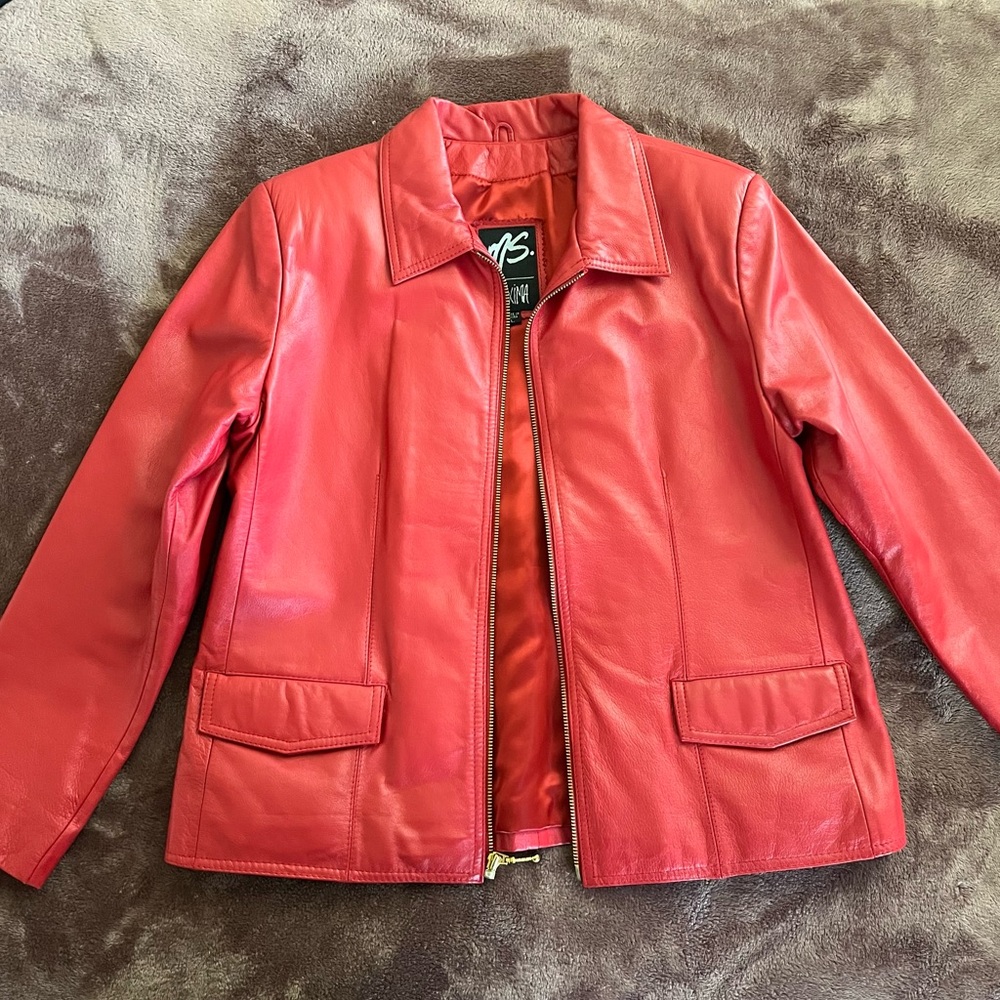 Ms. Maxima Vintage Red Leather Jacket, size L